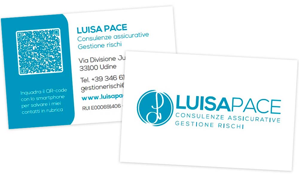 biglietto da visita e logo luisa pace udine